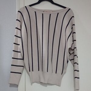 Philosophy Cream and Black Striped Sweater
